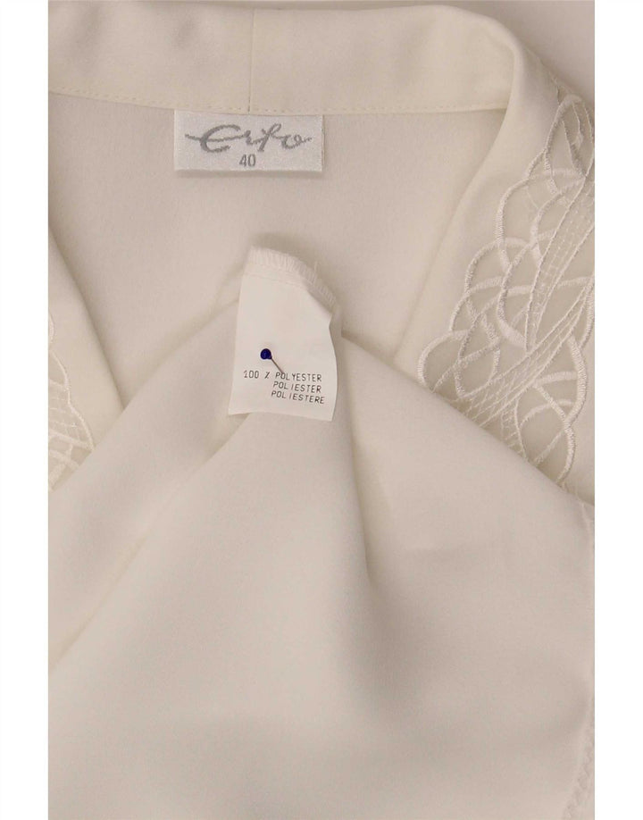 Vintage Womens Shirt Blouse EU 40 Medium White Polyester