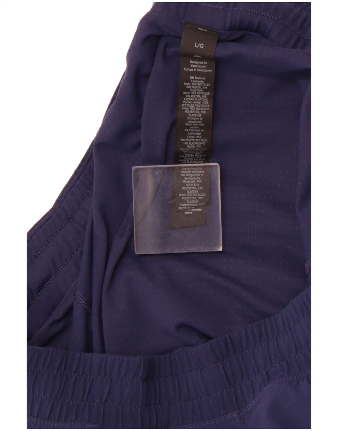 LULULEMON Womens Sport Shorts UK 14 Large Navy Blue Polyester