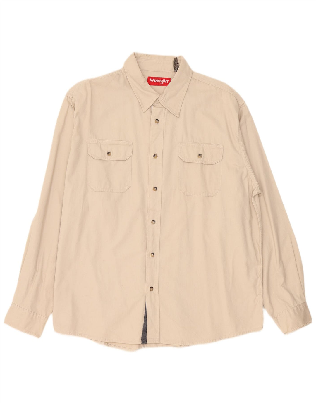 Wrangler Mens Shirt XL Beige Cotton