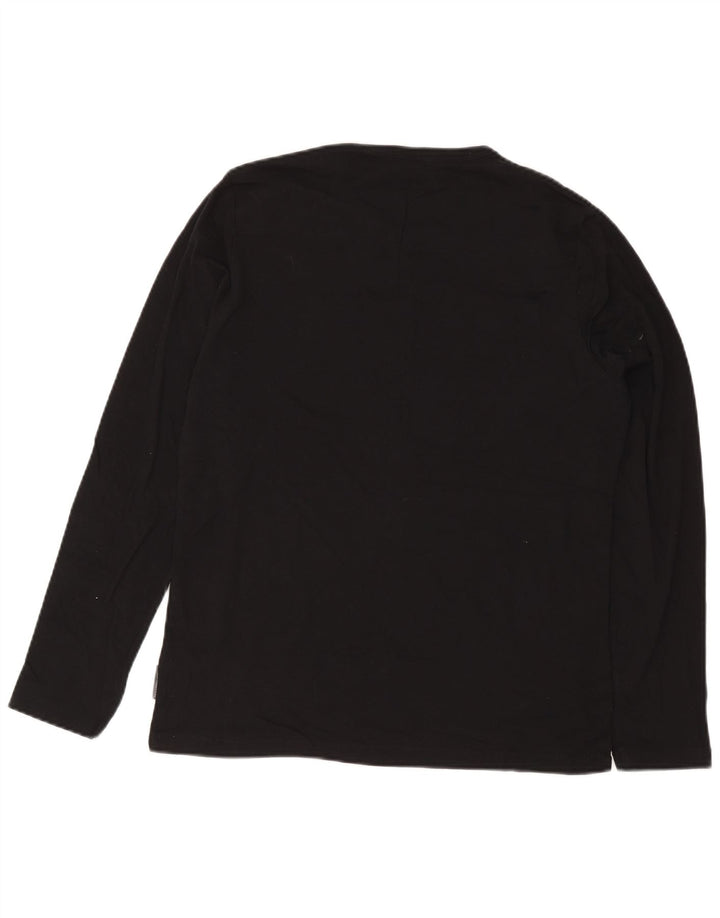 French Connection Mens Top Long Sleeve XL Black Cotton