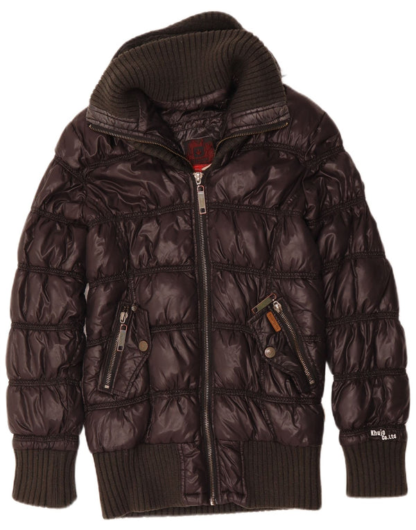 KHUJO Womens Hooded Padded Jacket UK 18 XL Navy Blue