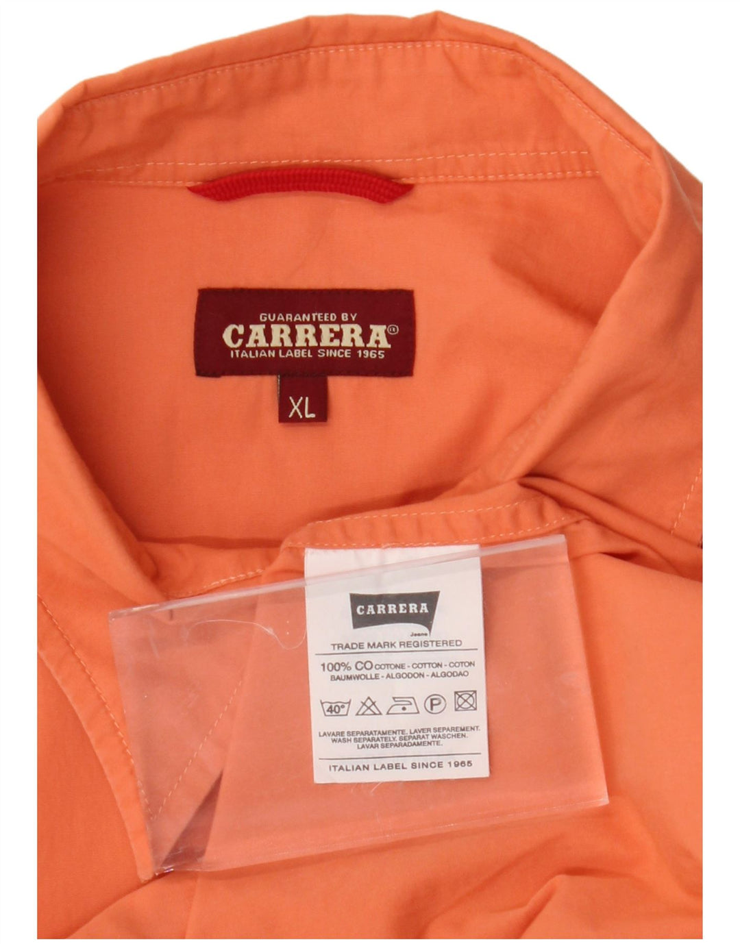 CARRERA Mens Shirt XL Orange Cotton