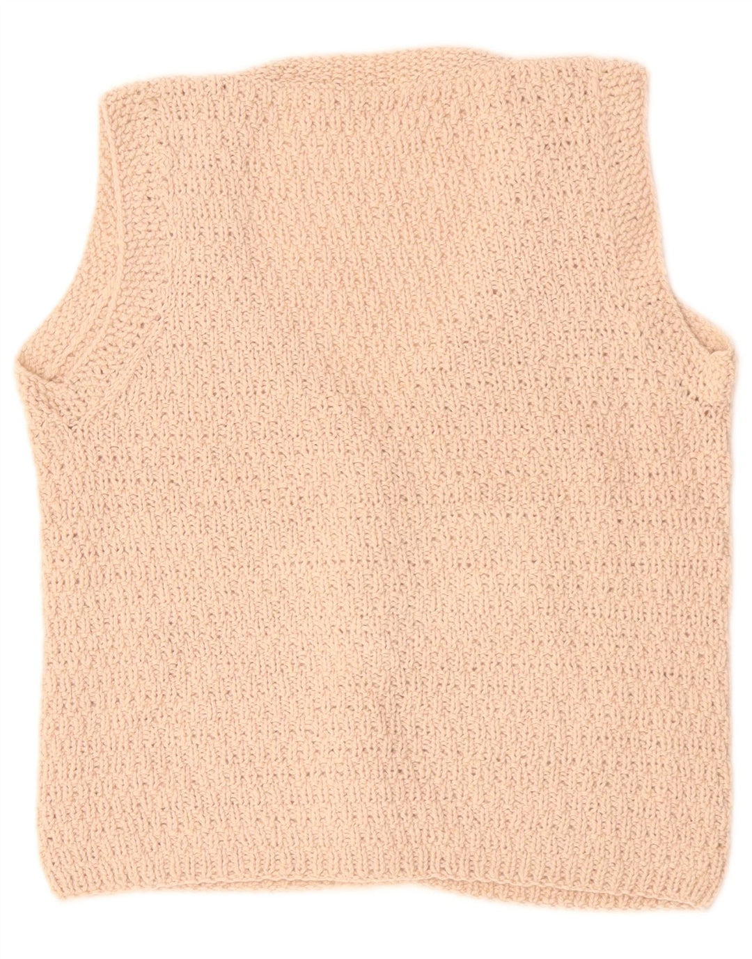 VINTAGE Womens Sleeveless Cardigan Sweater UK 14 Medium Beige