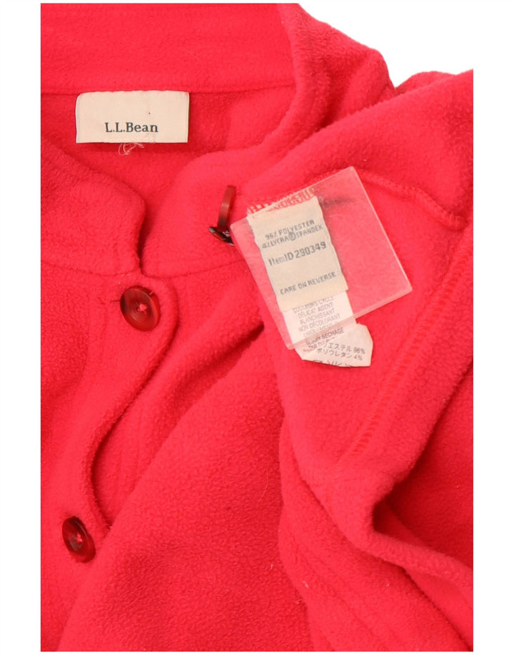L.L.BEAN Womens Fleece Jacket UK 16 Large Pink Polyester