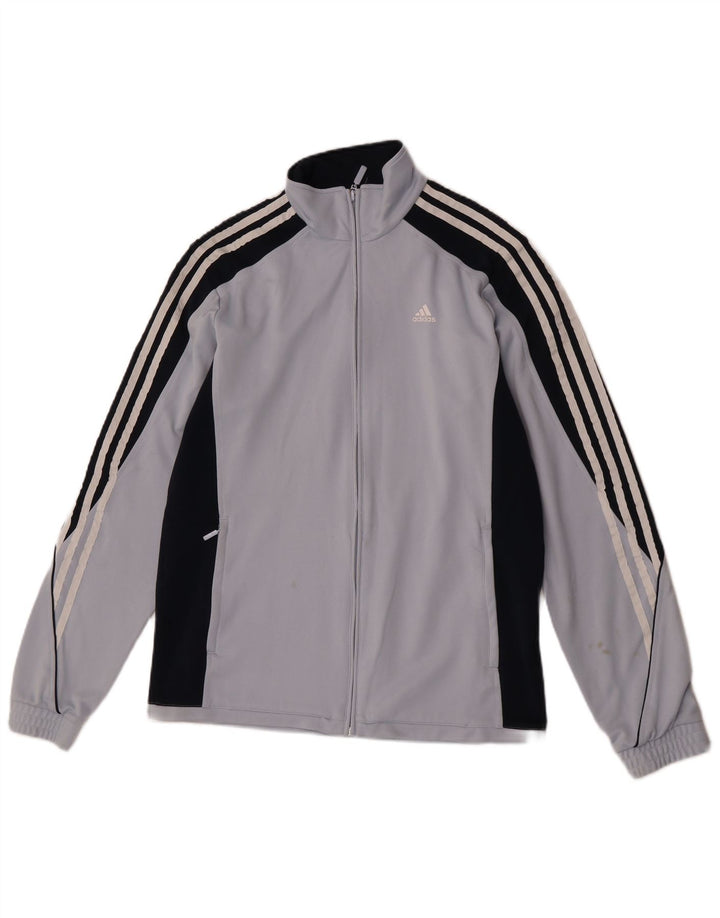 Adidas Mens Tracksuit Top Jacket UK 40/42 Medium Grey Colourblock Polyester