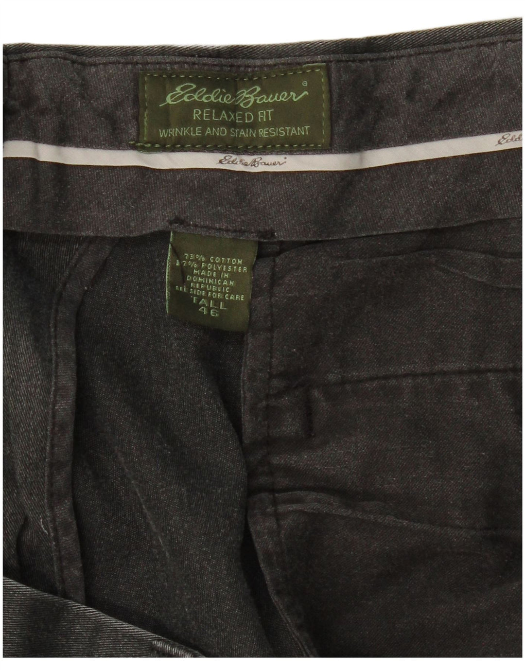 EDDIE BAUER Mens Relaxed Fit Chino Trousers W46 L31 Black Cotton