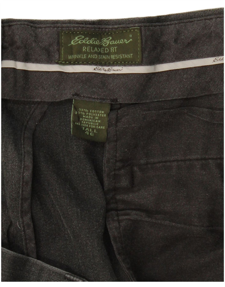 EDDIE BAUER Mens Relaxed Fit Chino Trousers W46 L31 Black Cotton