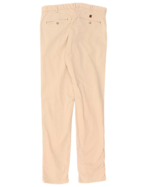 Massimo Dutti Mens Slim Fit Chino Trousers EU 42 Large W32 L34 Beige Cotton