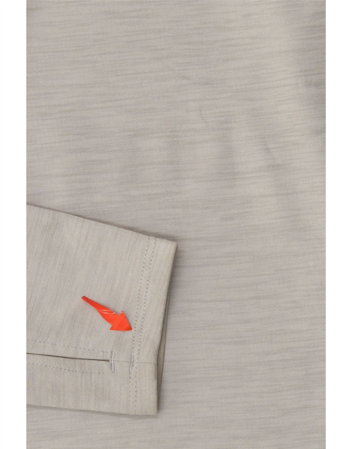 NIKE Mens Dri Fit Zip Neck Pullover Tracksuit Top Small Grey Flecked