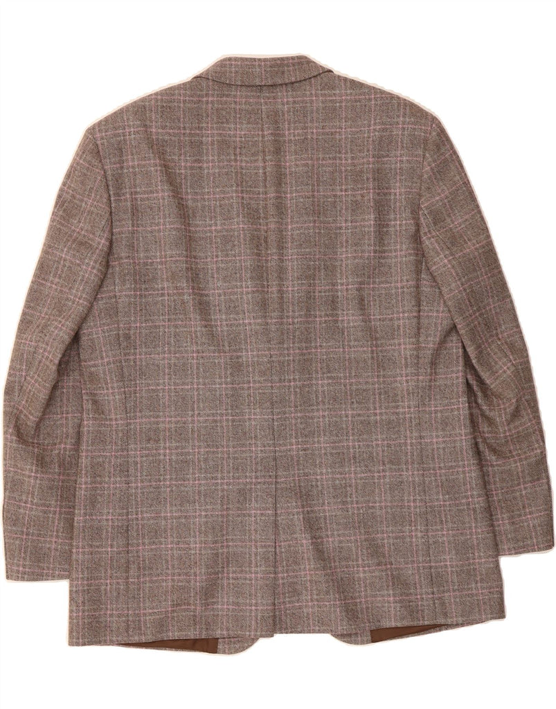 FERAUD Mens 2 Button Blazer Jacket UK 40 Large Grey Check Wool Vintage Feraud and Second-Hand Feraud from Messina Hembry 