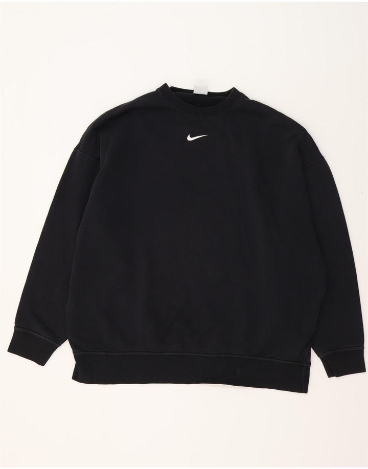 NIKE Mens Loose Fit Sweatshirt Jumper Small Black Cotton