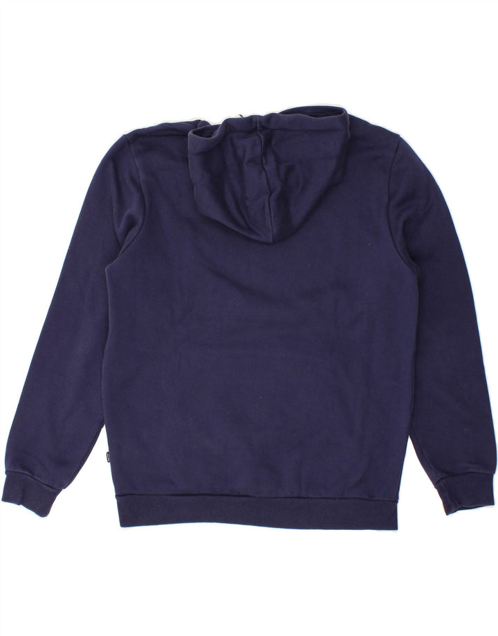 PUMA Mens Graphic Hoodie Jumper Medium Navy Blue Cotton Vintage Puma and Second-Hand Puma from Messina Hembry 
