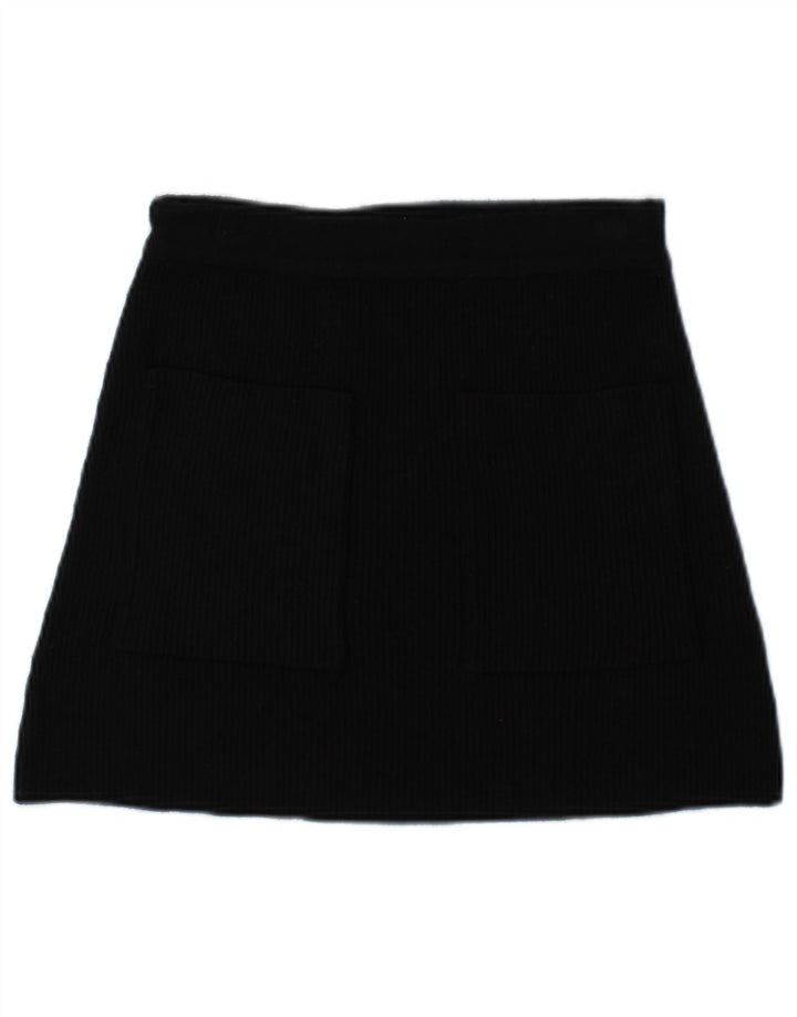 Zara Womens Knit Mini Skirt Small W26 Black Viscose