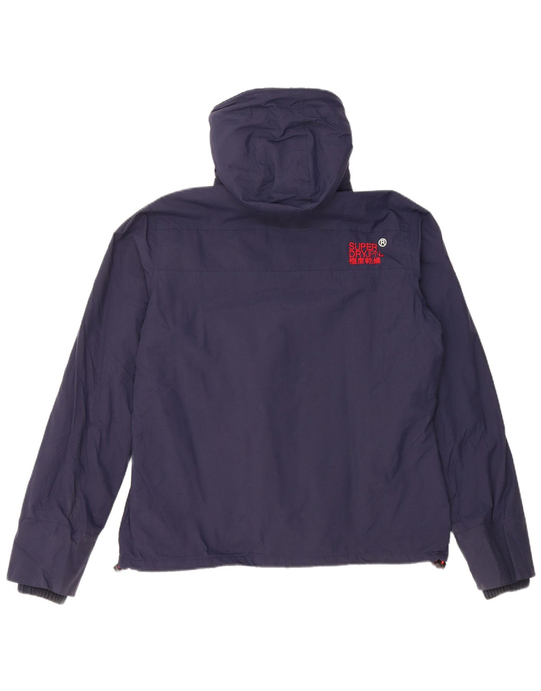 SUPERDRY Mens Windcheater Hooded Windbreaker Jacket UK 42 XL Navy Blue