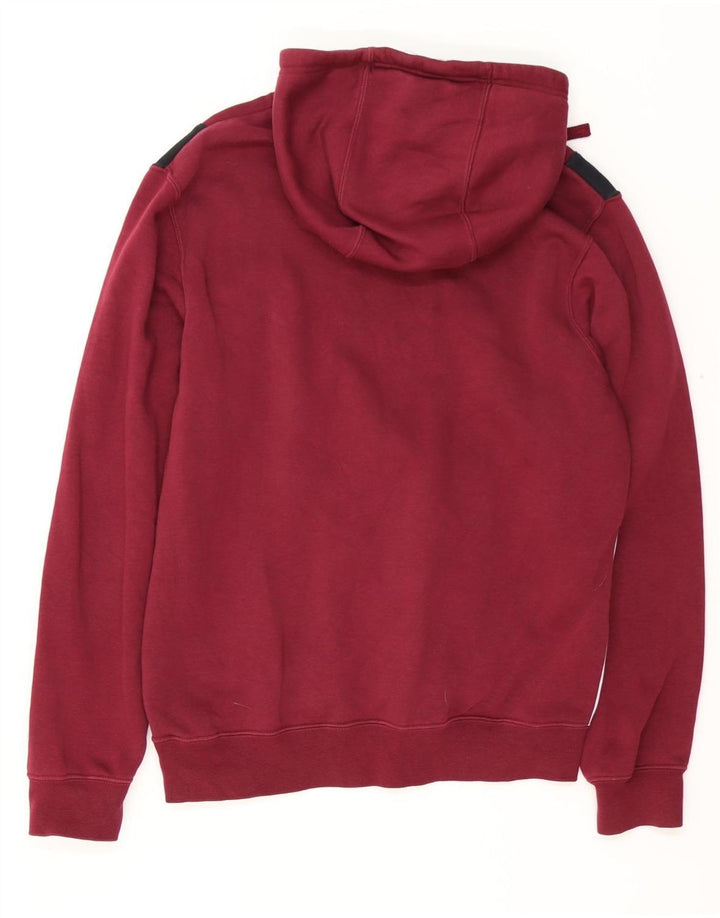 NIKE Mens Graphic Hoodie Jumper Small Maroon Colourblock Cotton