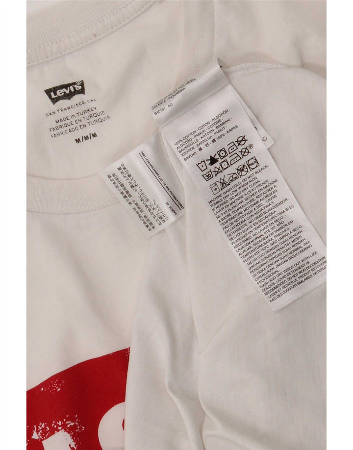 Levi's Mens Graphic T-Shirt Top Medium White Cotton