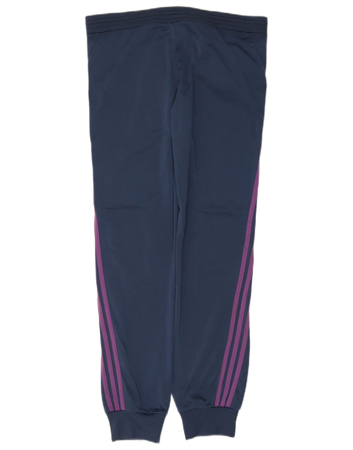ADIDAS Womens Tracksuit Trousers Joggers UK 10 Small Navy Blue Polyester