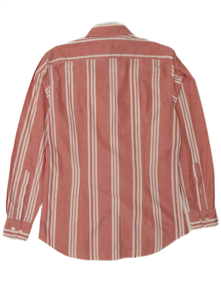 John Ashfield Mens Shirt Size 39 15 1/2 Medium Red Striped