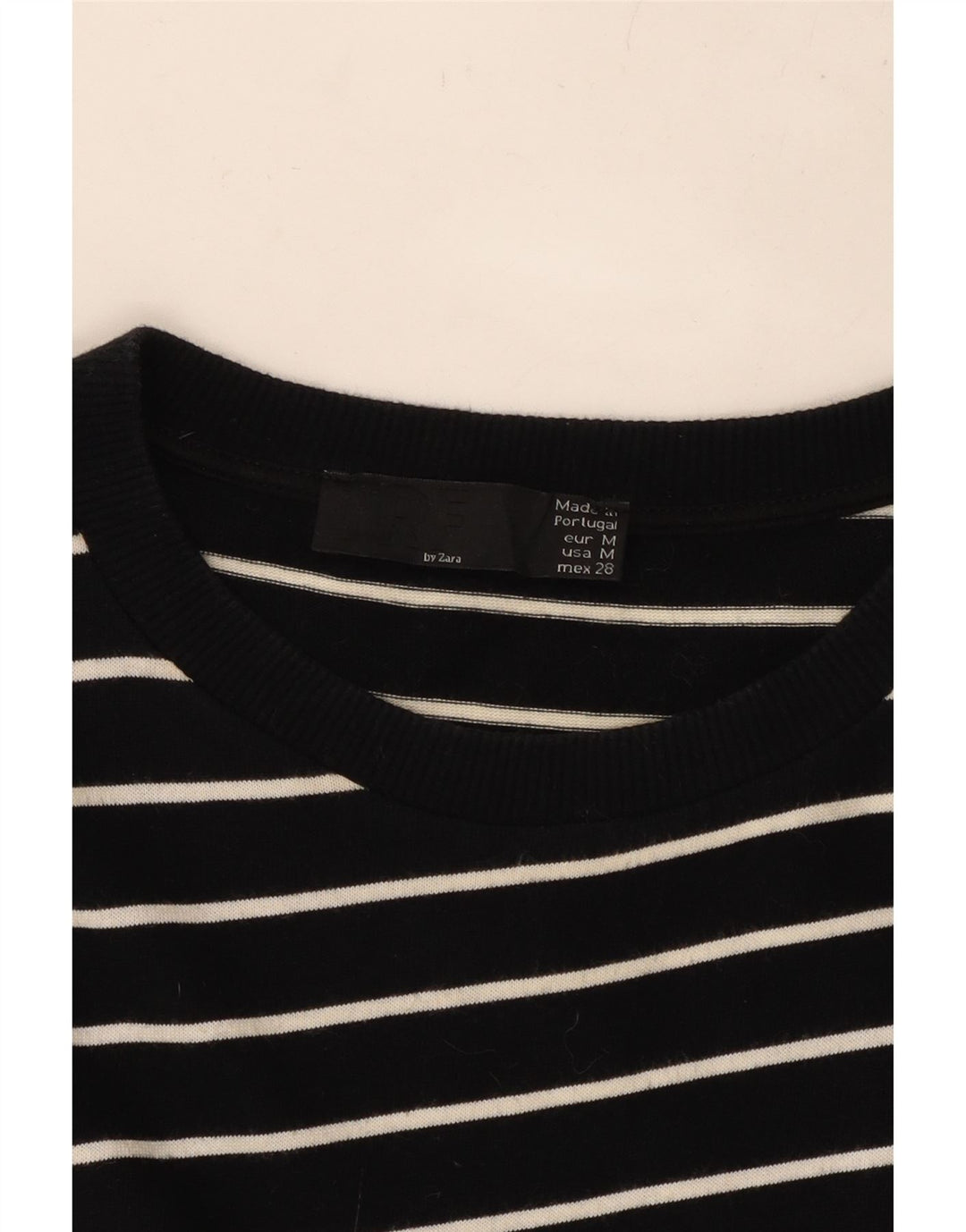 ZARA Womens 3/4 Sleeve Asymmetrical Dress UK 14 Medium Black Striped