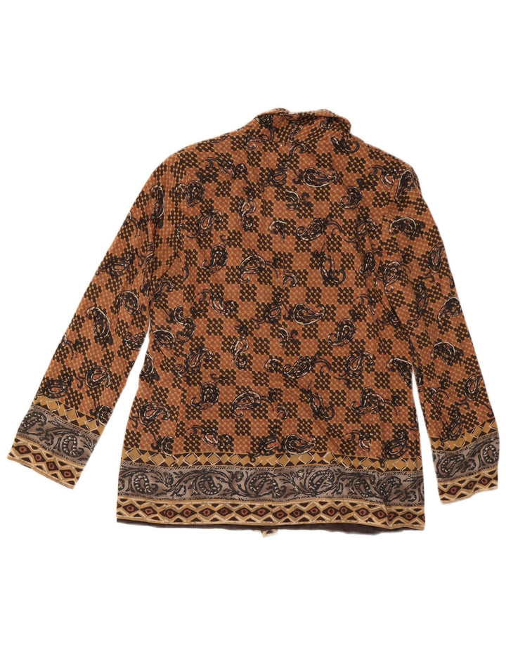 LUISA SPAGNOLI Womens 2 Button Blazer Jacket IT 48 XL Brown Paisley