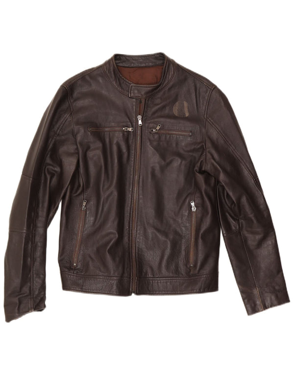 Vintage Mens Leather Jacket UK 38 Medium Brown