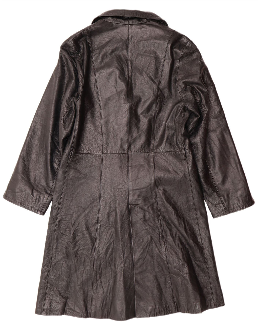 NEW COLLECTION Womens Leather Coat IT 44 Medium Black Leather