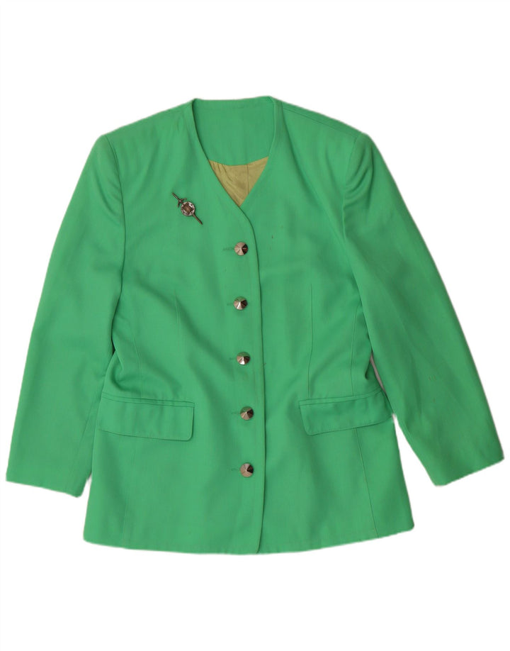 Michael H. Womens 5 Button Blazer Jacket UK 14 Medium Green Classic
