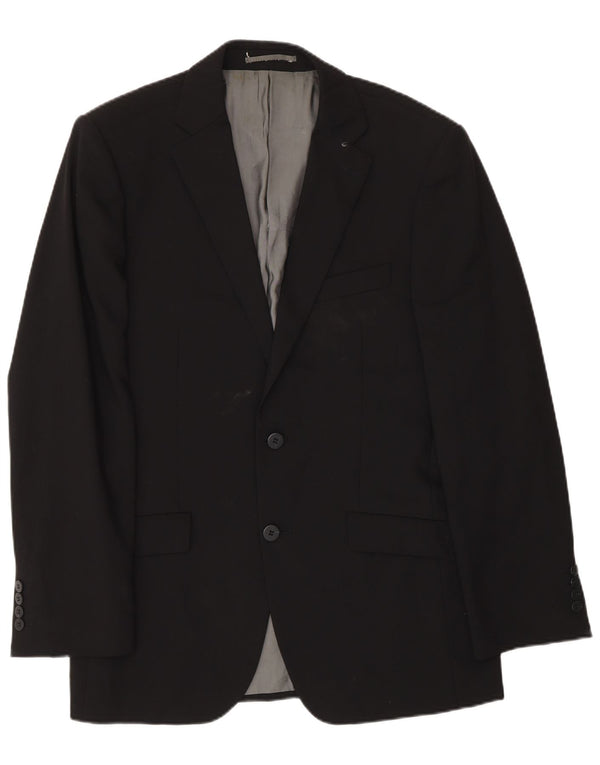 Pierre Cardin Mens 2 Button Blazer Jacket UK 38 Medium Black Wool
