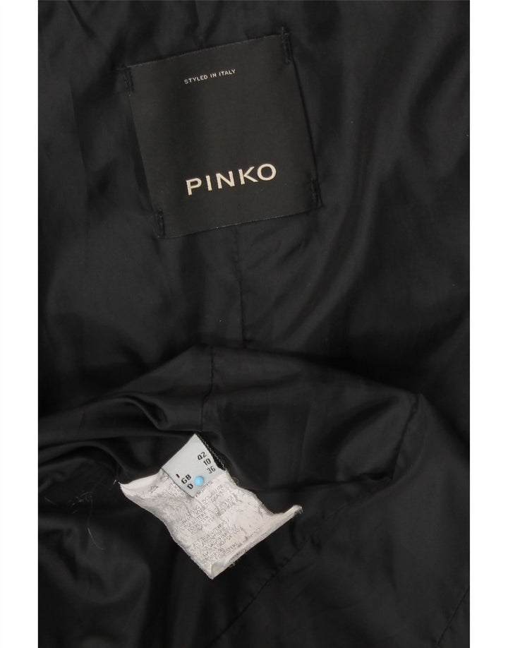 Pinko Womens Hooded Padded Jacket UK 10 Small Black Polyester