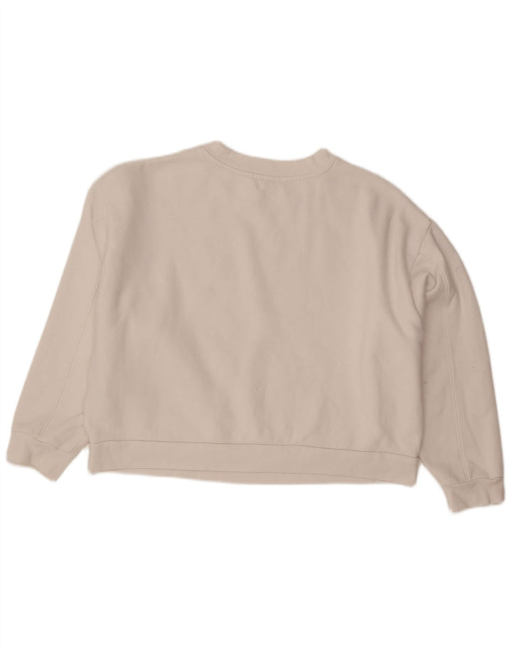 Levi's Womens Crop Graphic Oversized Sweatshirt Jumper UK 14 Large White