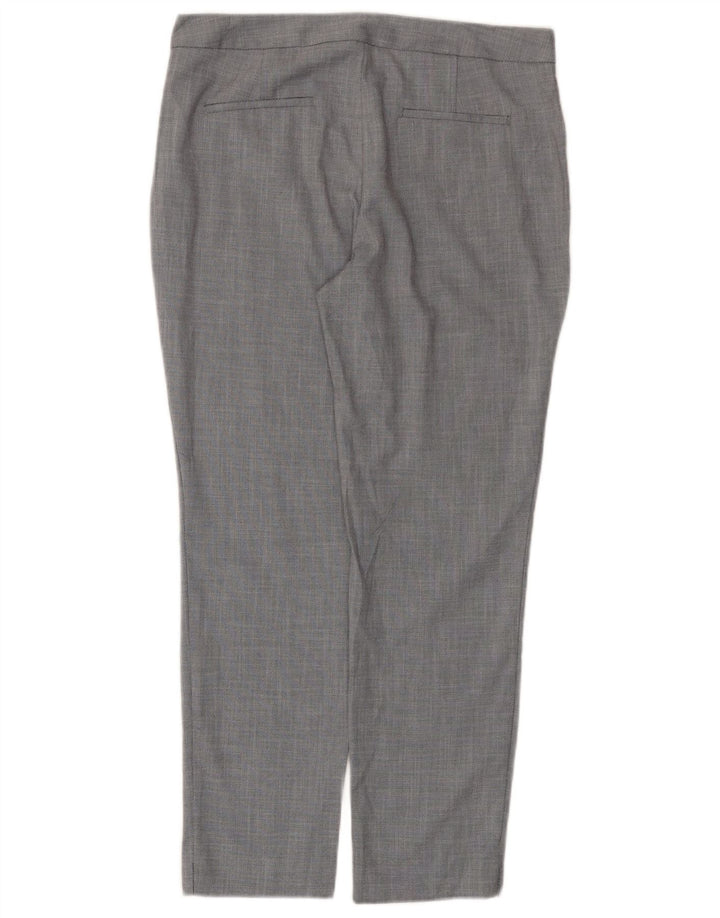 Zara Womens Slim Suit Trousers EU 40 Medium W30 L27 Grey Chevron Polyester