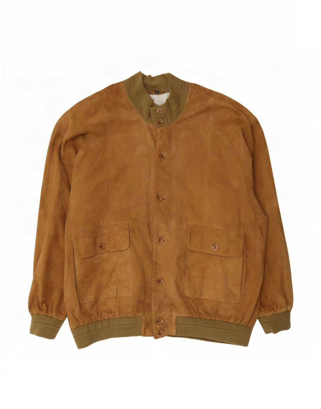 Barisal Mens Suede Bomber Jacket IT 58 4XL Beige Leather