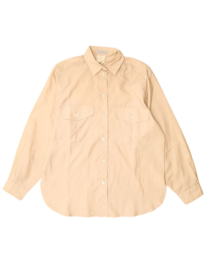 Mario Rosella Womens Oversized Shirt Blouse EU 36 Small Beige Polyester