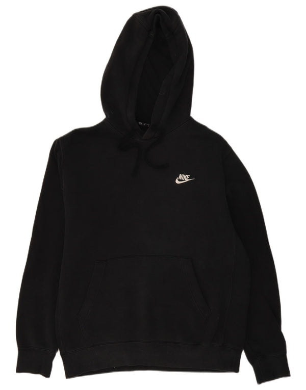 NIKE Mens Hoodie Jumper Medium Black Cotton