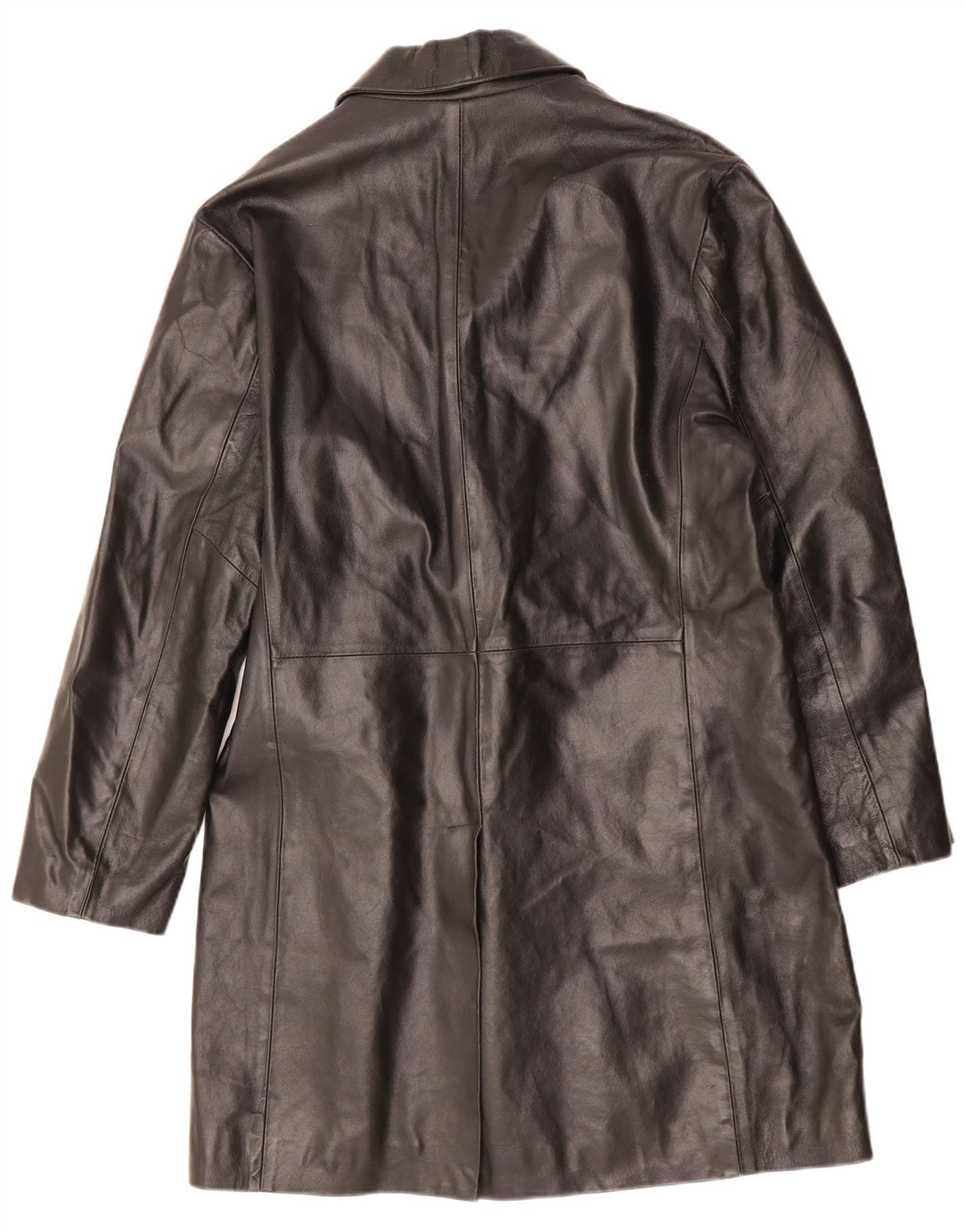 VINTAGE Mens Leather Coat UK 36 Small Black Leather