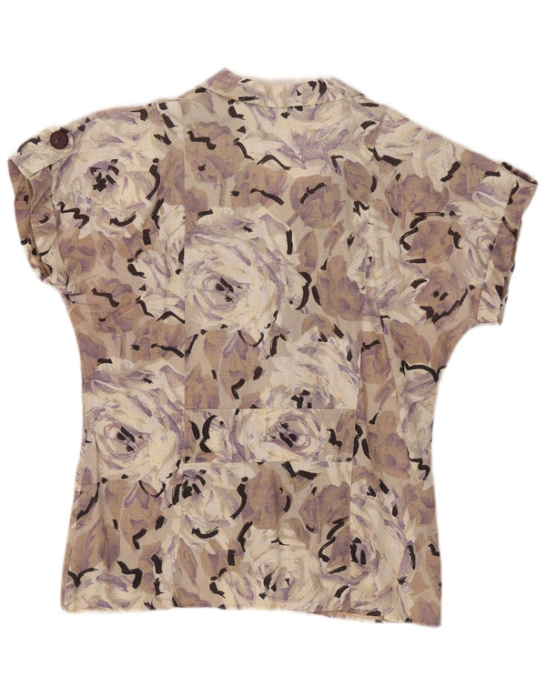 Vintage Womens Short Sleeve Shirt Blouse IT 42 Medium Multicoloured Floral