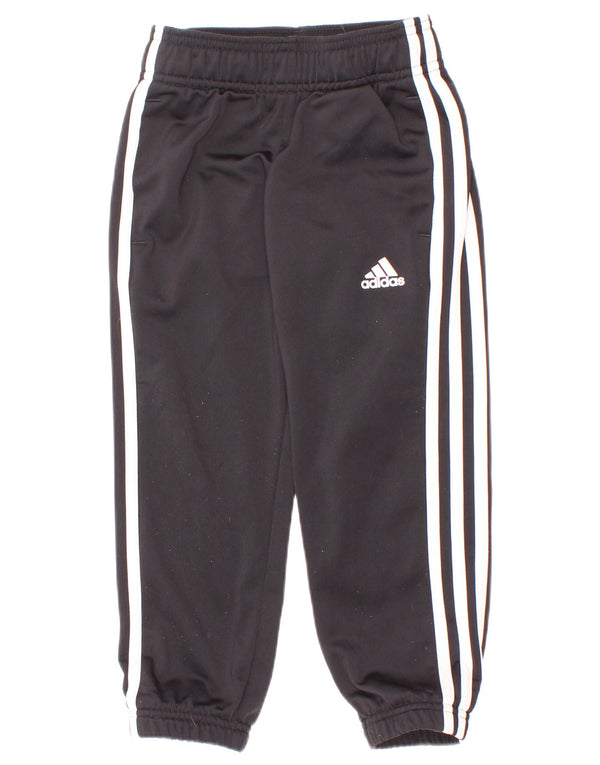 Adidas Boys Tracksuit Trousers Joggers 3-4 Years Black Polyester