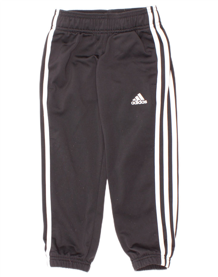 Adidas Boys Tracksuit Trousers Joggers 3-4 Years Black Polyester
