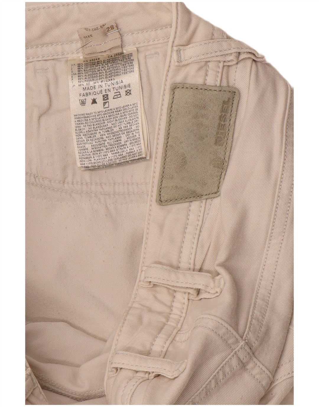 Diesel Womens Slim Jeans W28 L32 White Cotton