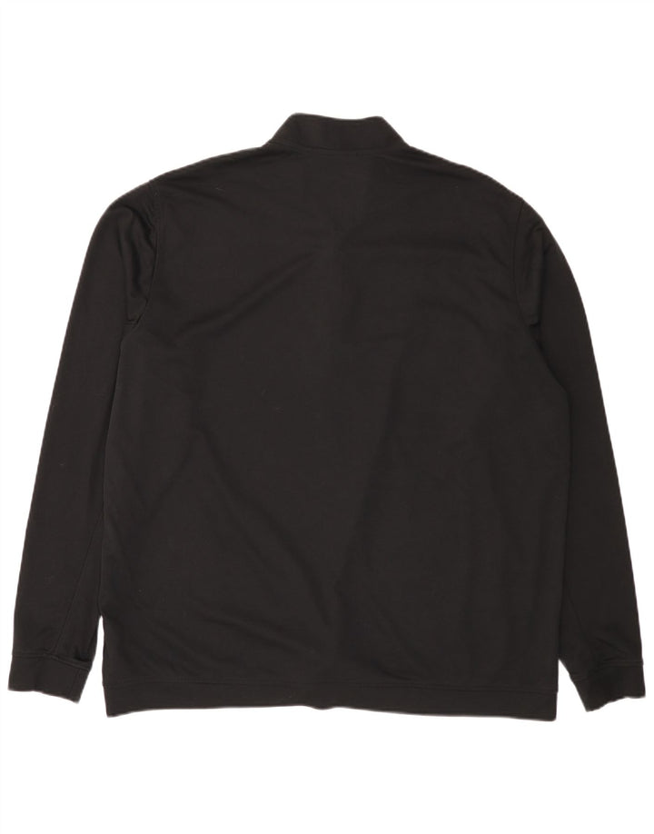 Adidas Mens Zip Neck Sweatshirt Jumper 2XL Black Polyester