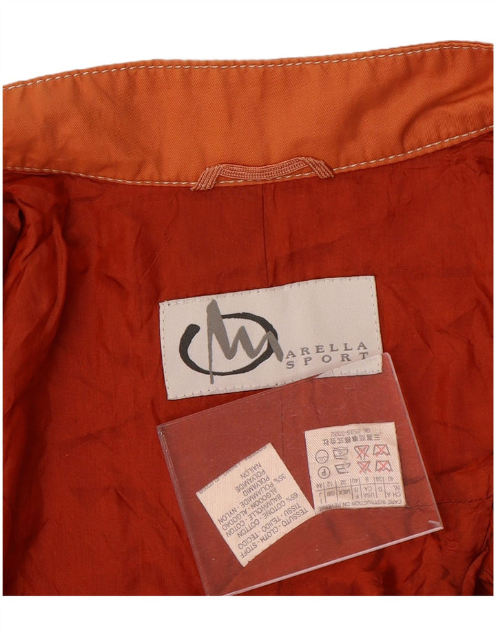 Marella Womens Bomber Jacket UK 12 Medium  Orange Cotton