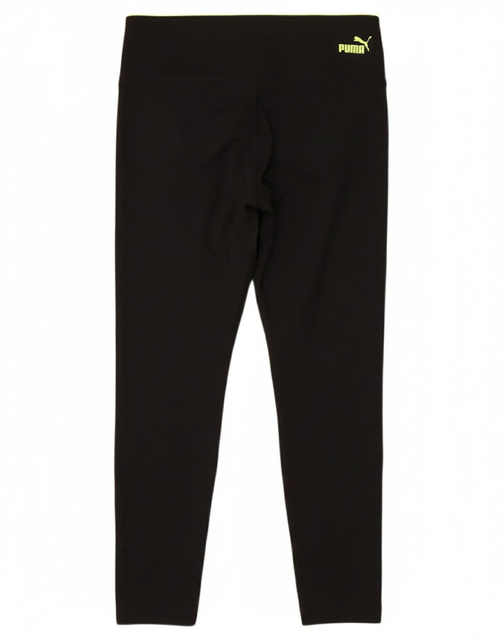 PUMA Womens Graphic Capri Leggings UK 14 Large Black Polyester