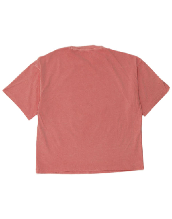 Hugo Boss Womens Graphic T-Shirt Top UK 14 Medium Pink Cotton