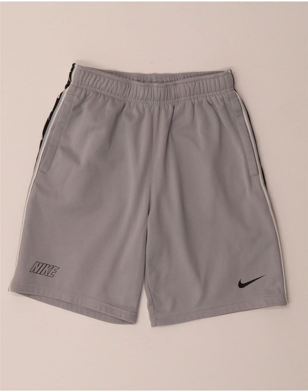 Nike Boys Dri Fit Graphic Sport Shorts 12-13 Years Large Grey Colourblock