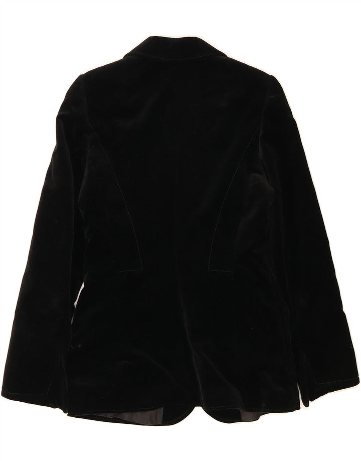 VINTAGE Womens 2 Button Blazer Jacket IT 44 Medium Black Cotton Vintage Vintage and Second-Hand Vintage from Messina Hembry 