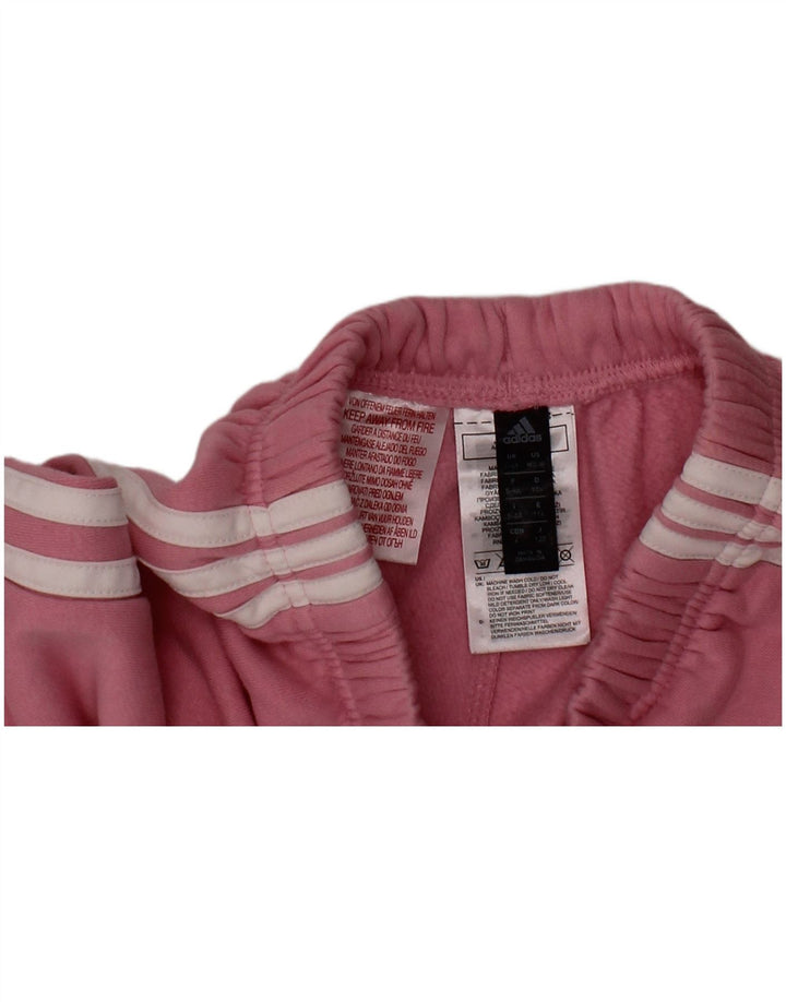 ADIDAS Girls Tracksuit Trousers Joggers 5-6 Years  Pink Cotton