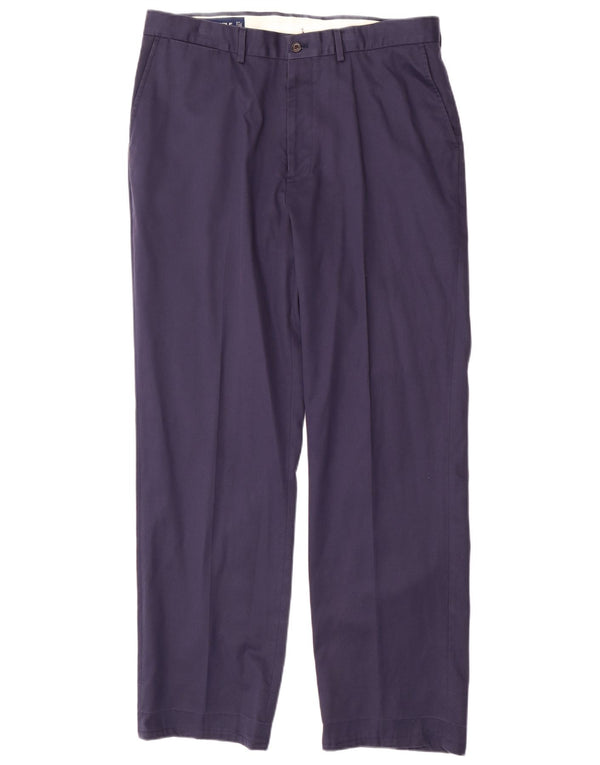 RALPH LAUREN Mens Straight Chino Trousers W35 L30 Navy Blue Modal