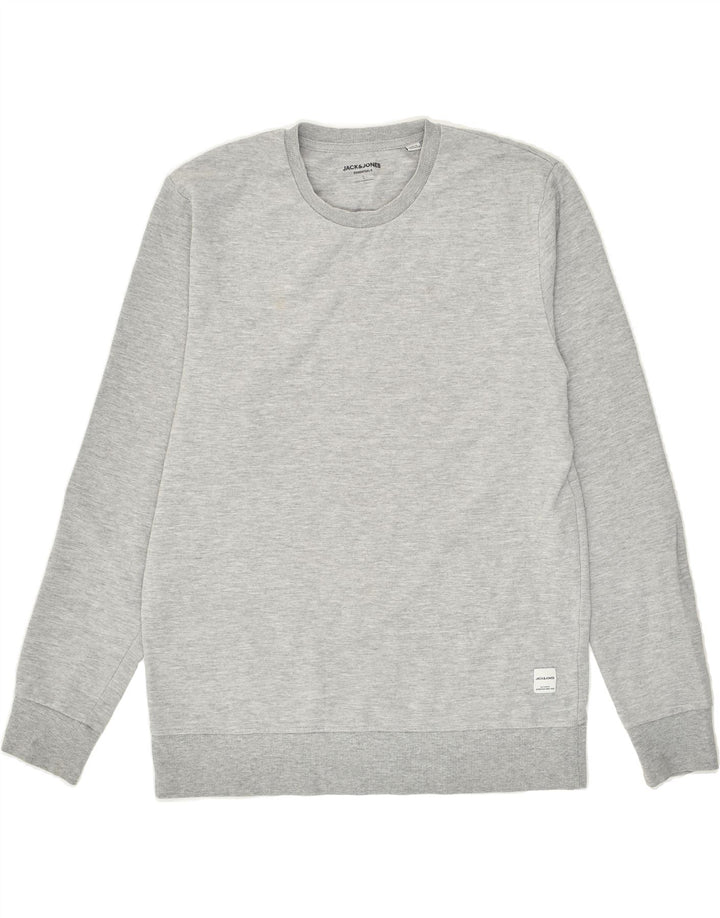 JACK & JONES Mens Sweatshirt Jumper Large Grey Cotton Vintage Jack & Jones and Second-Hand Jack & Jones from Messina Hembry 