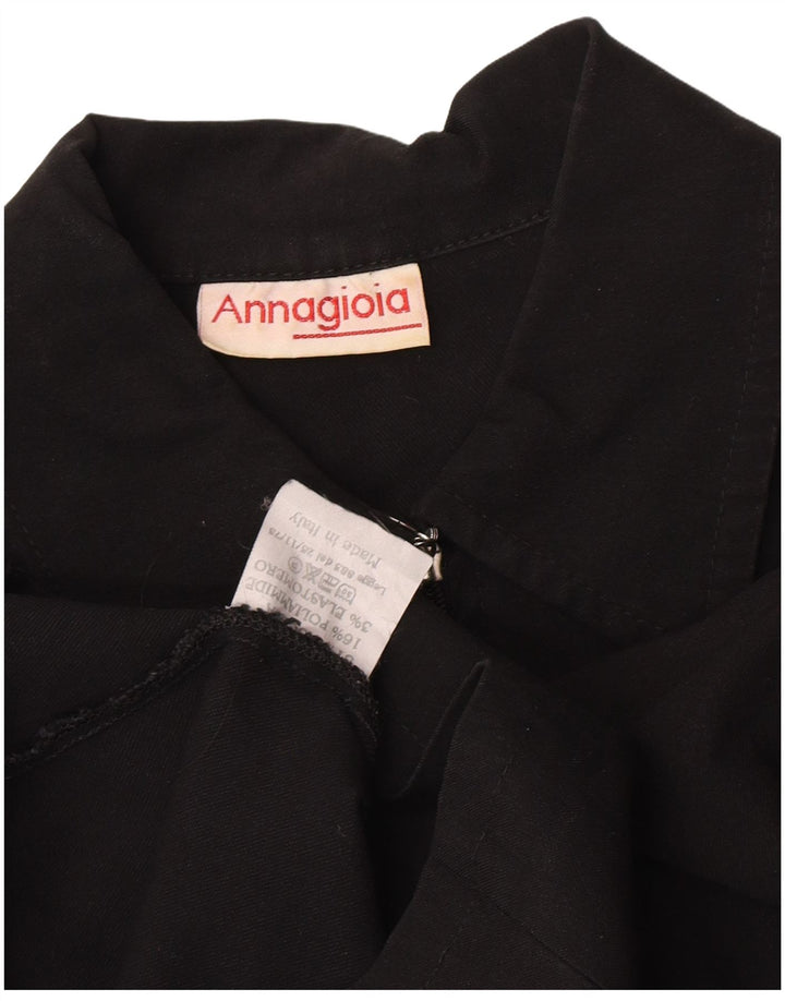 Vintage Womens Blouson Jacket UK 14 Medium Black Viscose