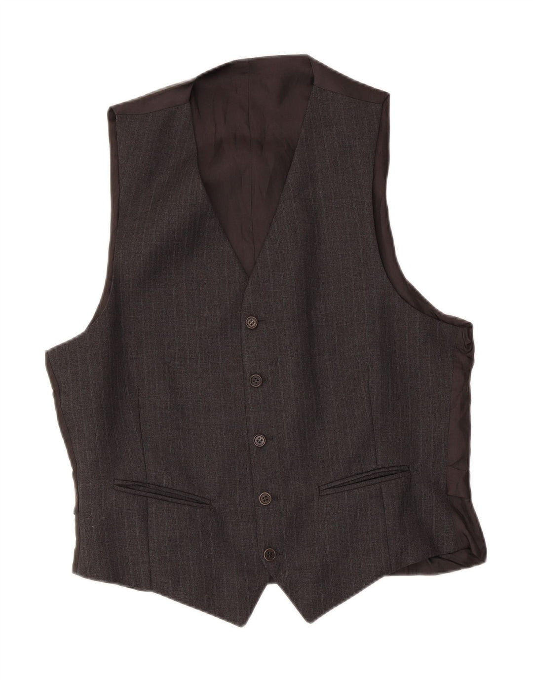 Vintage Mens Waistcoat IT 52 Large Grey Pinstripe